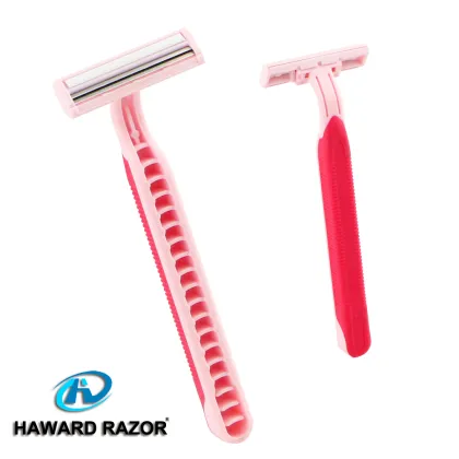 D227L Twin Blade mit Gummigriff ist hochwertige Einweg-Rasierer