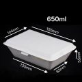 650ml White Disposable Clamshell Paper Lunch Box