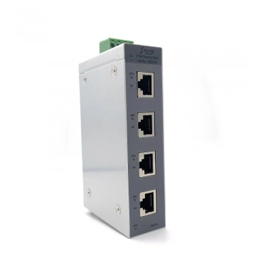 Switch industriale Gigabit Ethernet non gestito a 6 porte con 4 porte PoE+  e regulazione di voltaggio - Guide DIN/Montaggio a parete