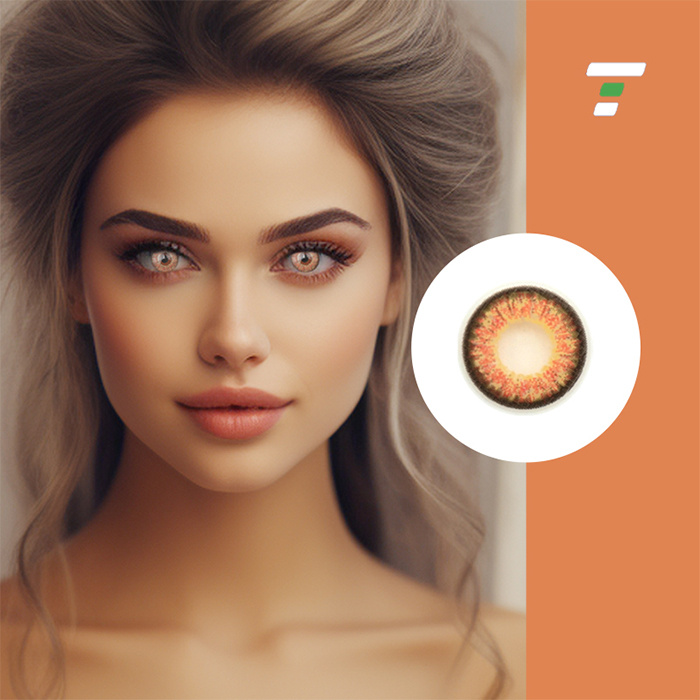 Logo Fashion contact lens color eye with foldable