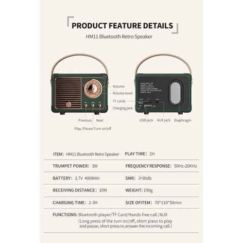 Rettangolo Bluetooth Speaker Mini Speaker Bluetooth portatile