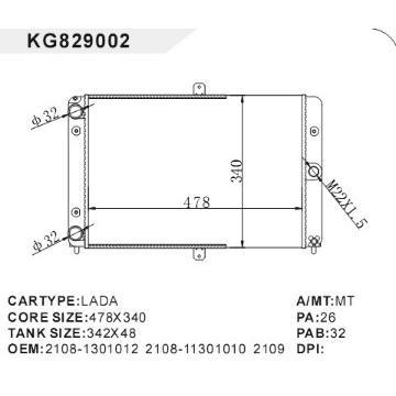 auto radiator car:LADA OEM:2108-1301012 2108-11301010 2109