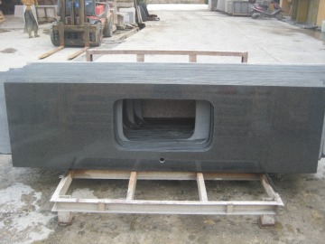 G654 Black Sesame Black Color Granite countertop