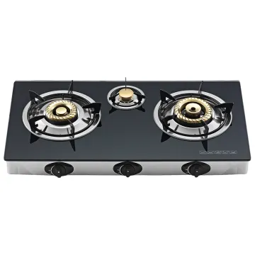 Black Lpg Ng Desktop Tempered Glass Top Cooktop 3 Burner Stove Gas Cooker For Indoor Kitchens