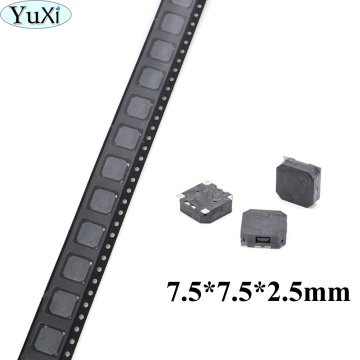 YuXi 10pcs/lot SMD 7525 buzzer acoustic component 7.5*7.5*2.5MM 3.6V SMD Passive side pronunciation electromagnetic SMD buzzer