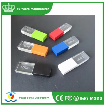 Colorful Custom 3D Logo Laser Engraved Inside Crystal USB 2.0 Flash Drive Memory Stick