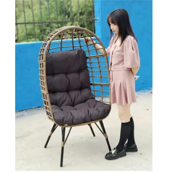 Modern Rattan Outdoor Egg Chair Lounger for Patio and Garden