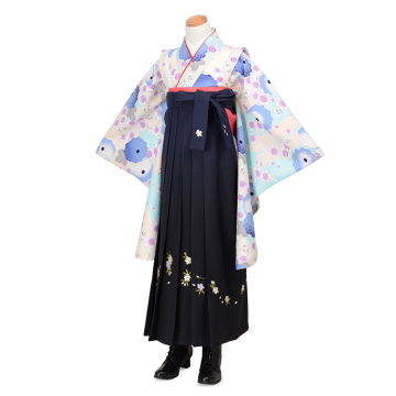 Light Blue Chrysanthemum Embroidery Junior Girl Dress Suit