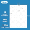 2'' 12 labels circle sticker sheets for printer