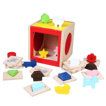 Montessori Geometry Learning: Wooden Shape Sorter & Matching Game with Grab Blocks - Cognitive Development Toy