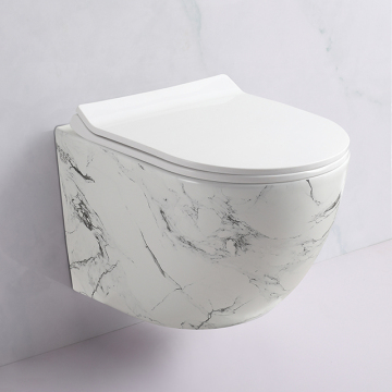 Ceramic Wall-Mounted Tankless Prefabricated Color Wall-Hung Toilet Set