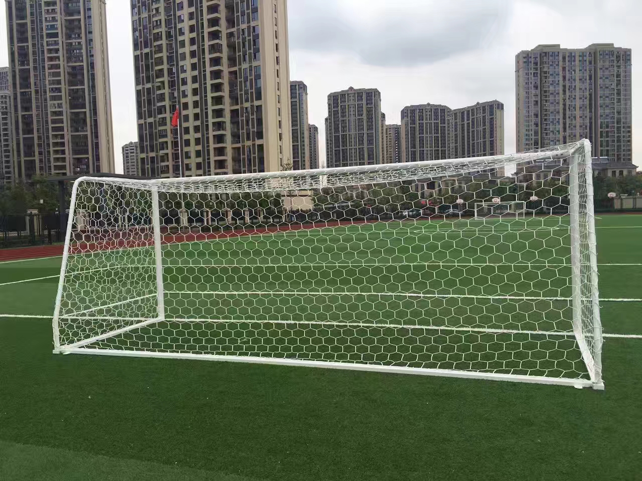 Steel movable 11 player football goal