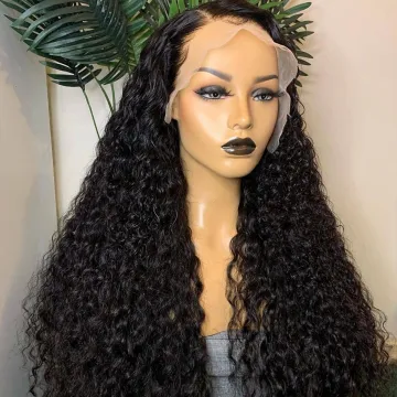 Brazilian Kinky Curly Lace Front Human Hair Wig Transparent Swiss 13X4 13X6 Lace Frontal Closure Wig Human Hair Pre Plucked