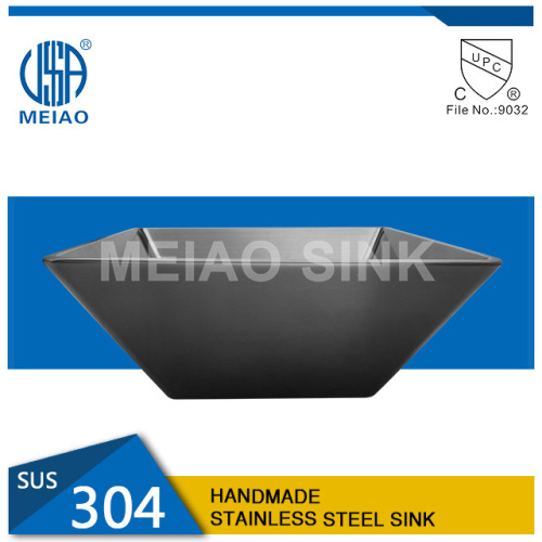 China Hot Sale Stainless Steel Handmade Black Bathroom Sink Manufactory