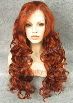 Kim Kardashian Long Wavy Red Synthetic Lace Front Wig