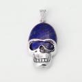 Lapis Lazuli Pendentif tête de mort en pierre semi-précieuse