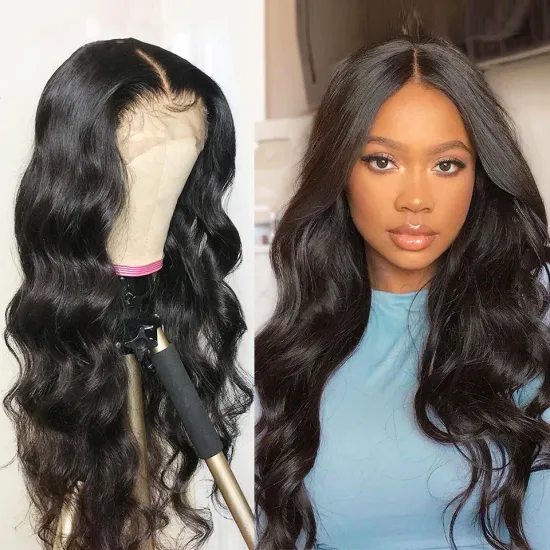 Wholesale Body Wave Human Hair Wig Long Raw Brazilian Hair Full Transparent Lace Frontal Wig For Black Women
