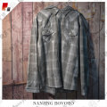 Pojke mode stilig hooded plaid shirt