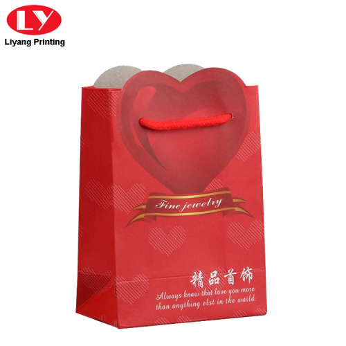 Custom Logo Paper Bag Jewelry Hanging Bag