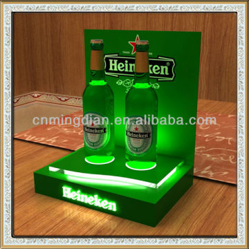 led acrylic beer bottle pop display stand, acrylic wine bottle glorifier display rack