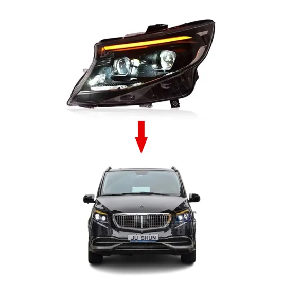 XT Upgrade LED Headlight Assembly for Mercedes Benz Vito/V Class 2016-2023 V260/W447 2024 Style