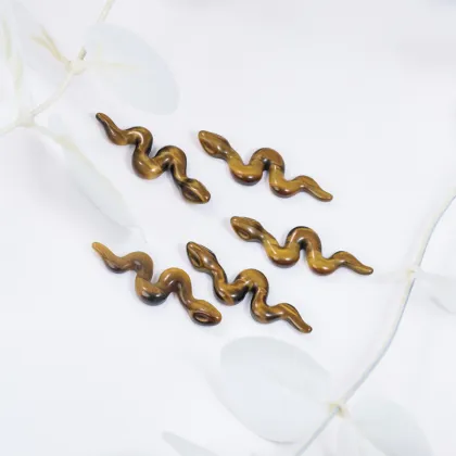 Natural Tiger Eye Stone Snake Shaped Gemstone