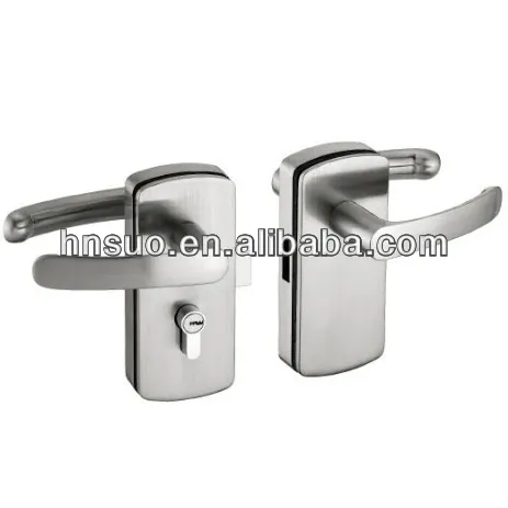 frameless stainless steel glass double swing door lock