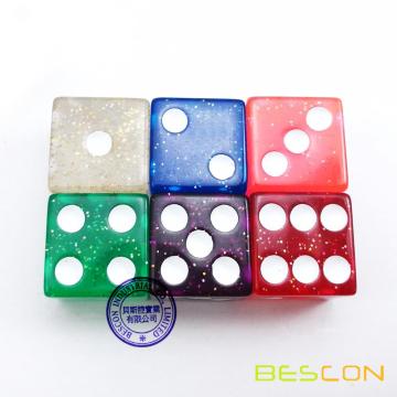 Bescon High Quality Casino Size Glitter Dice 19MM with Big Dots