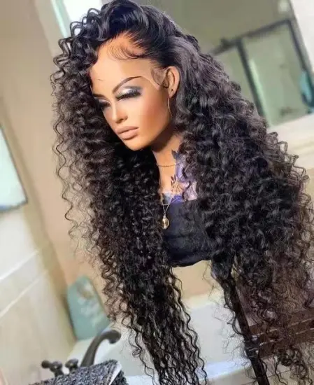 Water Wave Lace Front Human Hair Wigs For Women Wet And Wavy 150 180 Density Lace Frontal Wig Loose Deep Brazilian Closure Wigs