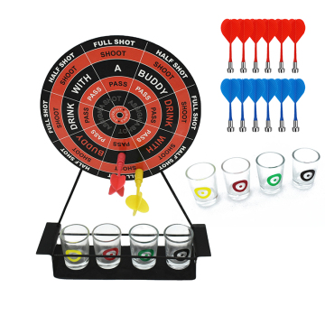 Metal Dart Board Game Set: Magnetic Board with Shot Glasses for Bar Use