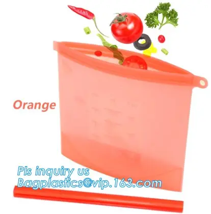 Reusable Refrigerator Silicone Fresh Bag Food Storage Container, Fresh Fridge Food Preservation Bag, Reusable Silicone Food Stor