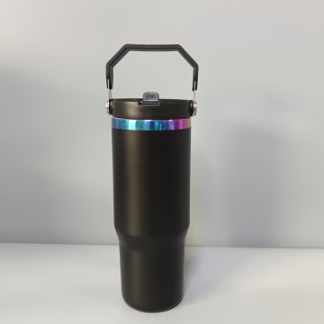 30oz Double Wall Vacuum Insulated Tumbler with Handle and Leak-proof Lid