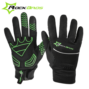 ROCKBROS Winter Thermal Riding Bike Full Finger Gloves Cycling Gloves guantes ciclismo Windproof Bicycle Gloves Touch Screen