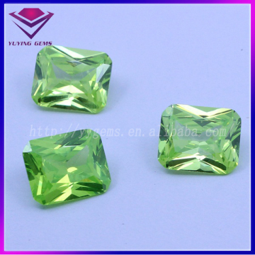 Octangle Cut 10*14mm Apple Green Gemstone Cubic Zirconia