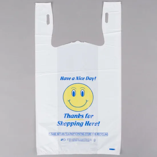 Custom Own Logo Printed Plastic Shopping T-Shirt Bag