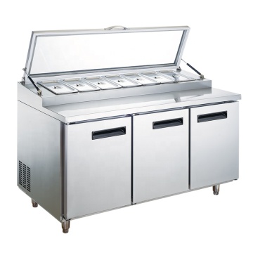 60in 2 Door Kitchen Refrigeration Equipment: Salad Bar Fridge, Sandwich Prep Counter, Pizza Table Chiller