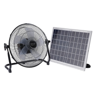 High-Quality Rechargeable Aluminum Solar Panel Fan - 15W DC 16/12 Inch Solar Standing Table Fan