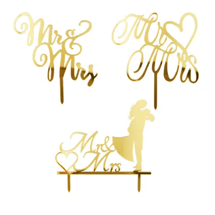 Valentine's Day Acrylic Cake Inserts: MR & MRS Couple Proposal Wedding Cake Decorations