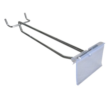 HH01 Metal Double Wire Pegboard Hook with Price Tag for Supermarket Display Stand and Exhibition Shop Fittings