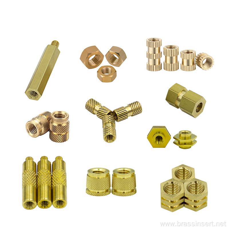 Female Brass Threaded Knurled Insert Embedment Nuts