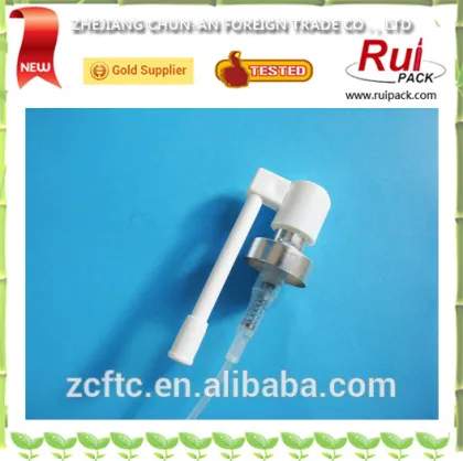 Alumina crimp on throat spray, metered dosed sore throat spray