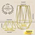 Gold Geometric Metal Tealight Candle Holders