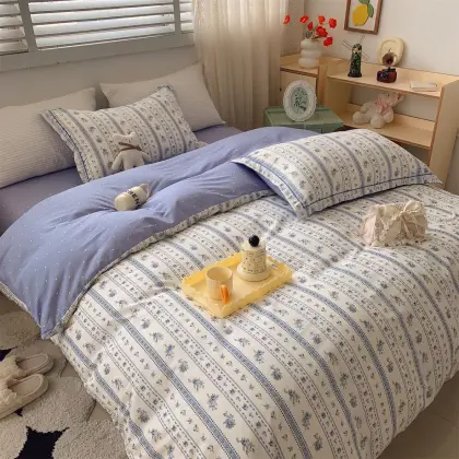 Rosemary Blue bed sheet cover bedding pillowcase set