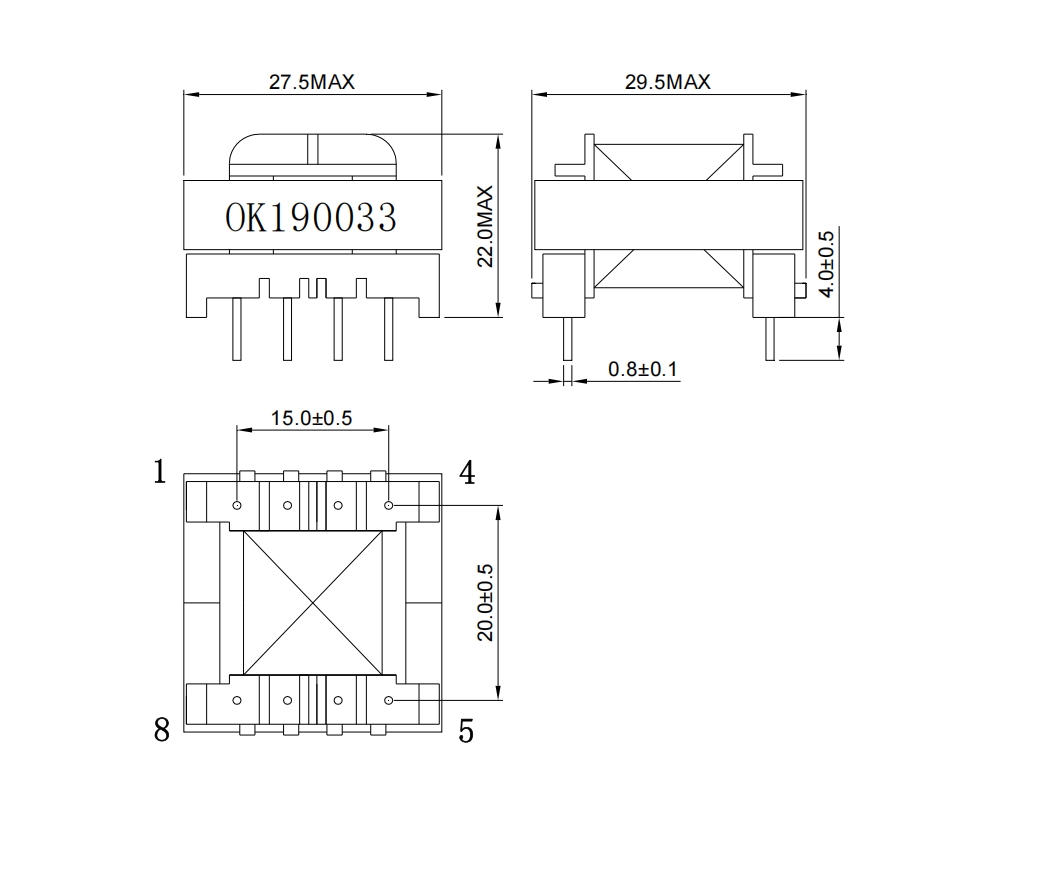 YZPST-EF25 70.0mH OUTLINE