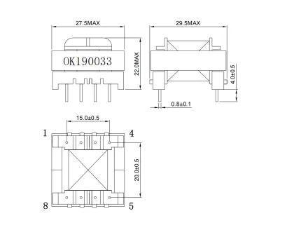 YZPST-EF25 70.0mH Transformer