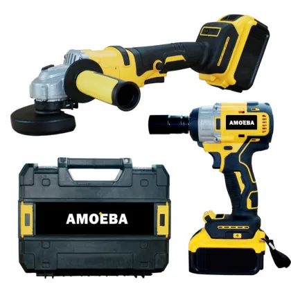 Lithium Battery Wrench and Wireless Angle Grinder Power Tools Set