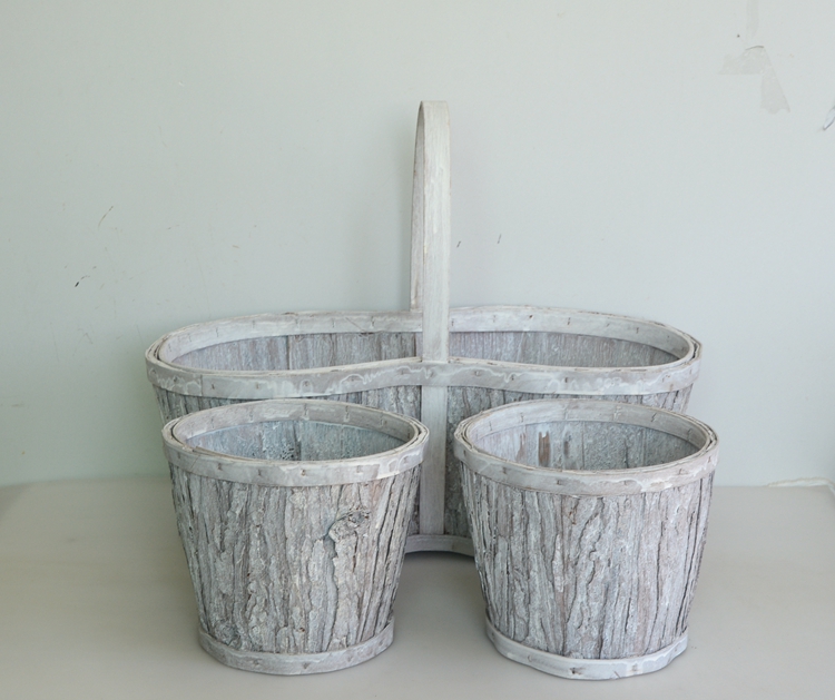 Wash white wood bark handicraft storage basket-2