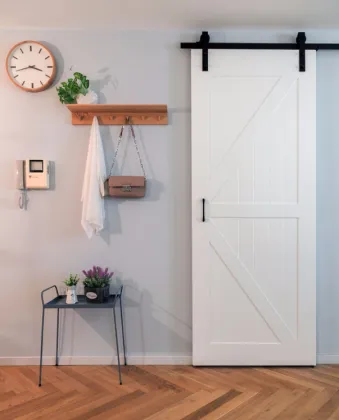 Interior barn door aluminum double sliding