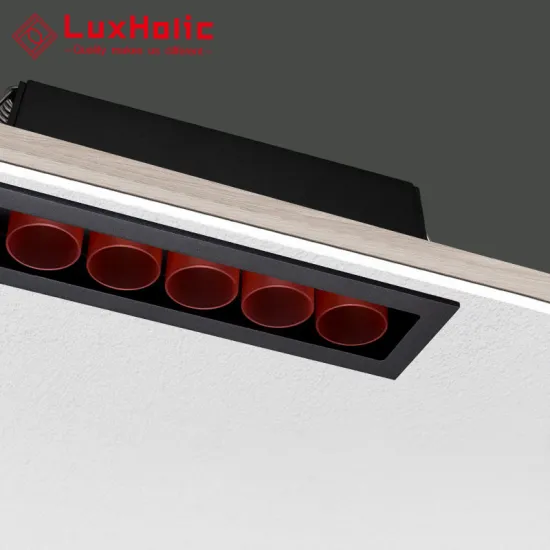12W/24W Office Home Trimless Anti-Glare Multi-Head Multi-Color Wall Washer Rectangular Recessed LED Linear Grille Downlight