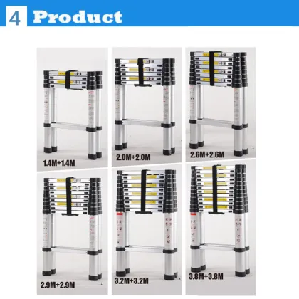 12.5'ft Aluminum Telescoping Extension Ladder / Telescopic ladder/Telesteps with Finger protection Stoppers + Free Carry Bag